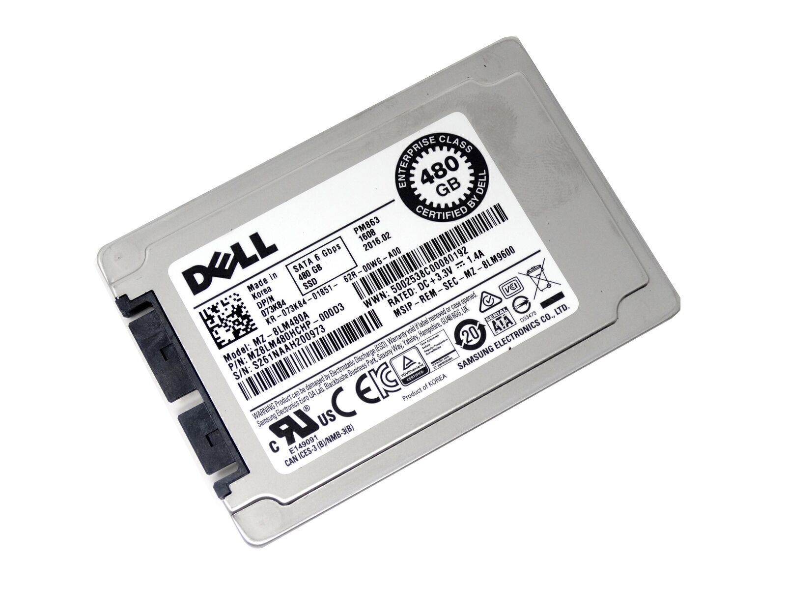 Dell 480G PM863 1.8-inch mSATA Enterprise Solid SSD State Drive 73K84 Micro SATA