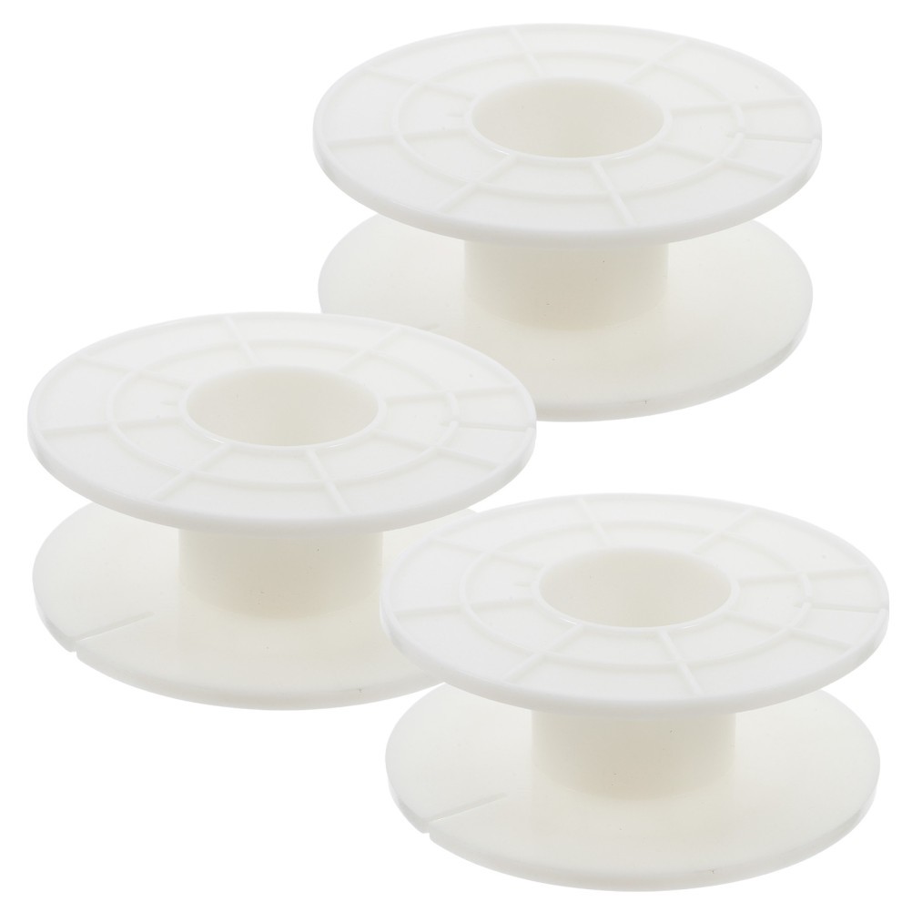 3Pcs White Reusable Plastic Cable Carrier Cord Storage Reel for Wiring Tasks