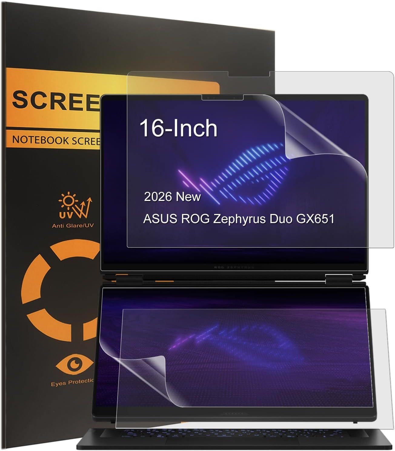 2026 ASUS ROG Zephyrus Duo GX651 16-Inch Laptop Screen Protector - 4 Pack, Matte