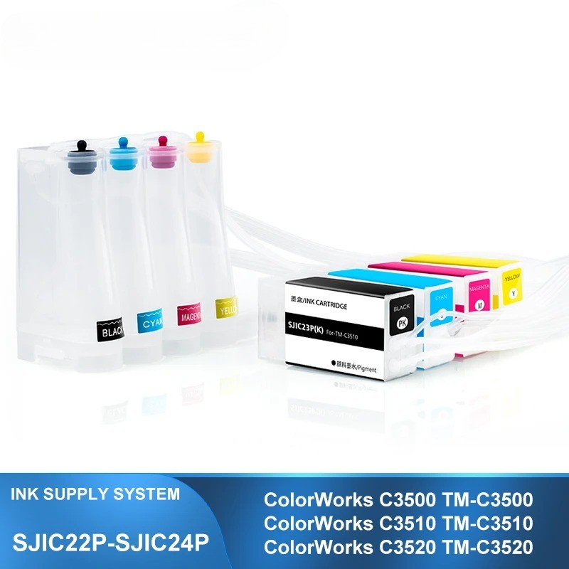 SJIC22P SJIC23P SJIC24P CISS Without Chips For Epson C3500 C3510 C3520 