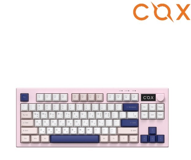 COX CM87KD RGB Wired TKL Keyboard PINK Membrane 84 Keys USB-C Compact