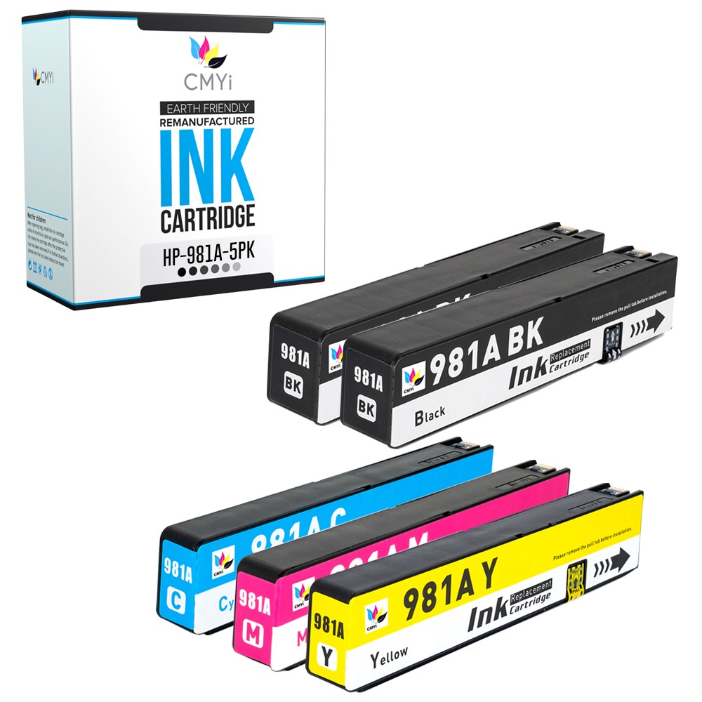 CMYi 5-Pack Compatible 981A Ink fits HP PageWide Enterprise Color 556dn 556xh