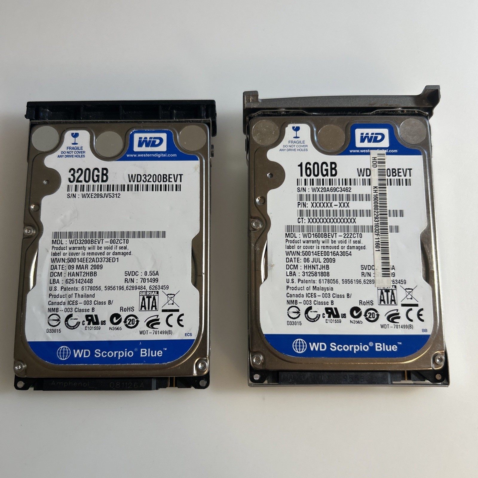 WD Hard Drives Miscellaneous Lot of 2 Untested abvs