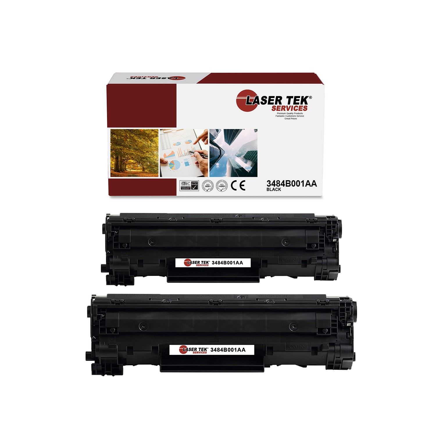 2Pk LTS 3484B001AA Black Compatible for Canon LBP6000, MF3010 Toner Cartridge