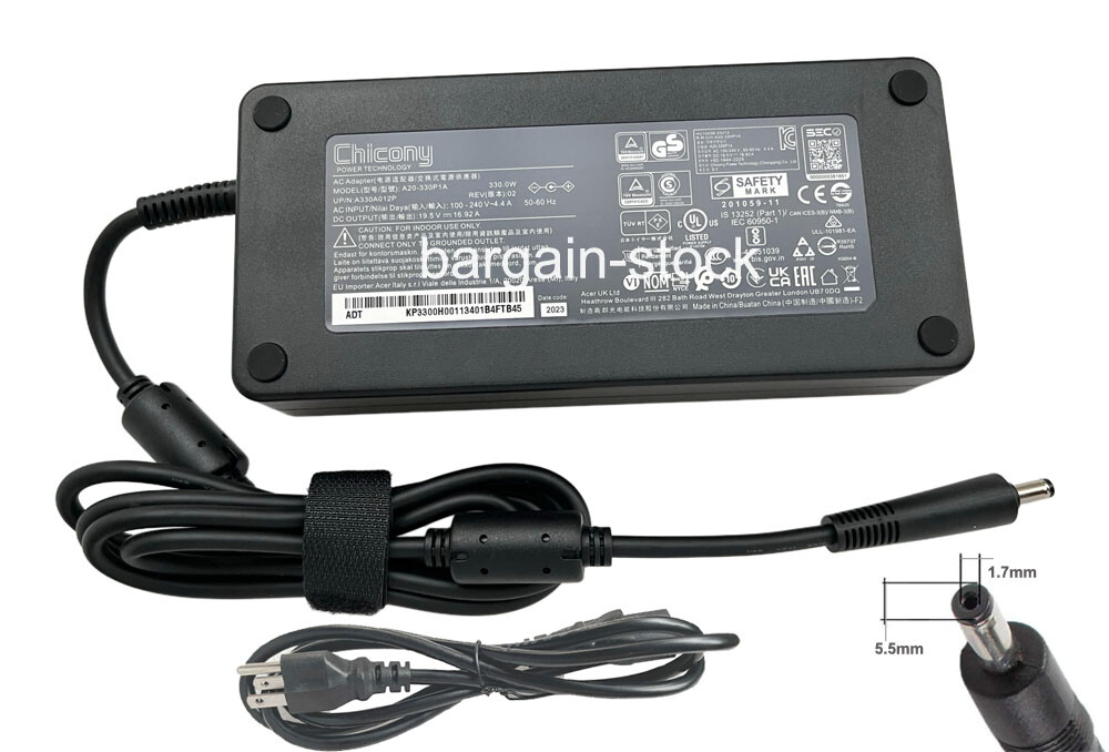 Chicony 330W AC Adapter Charger For ACER PREDATOR HELIOS NEO 16 AI PHN16-73-95NT