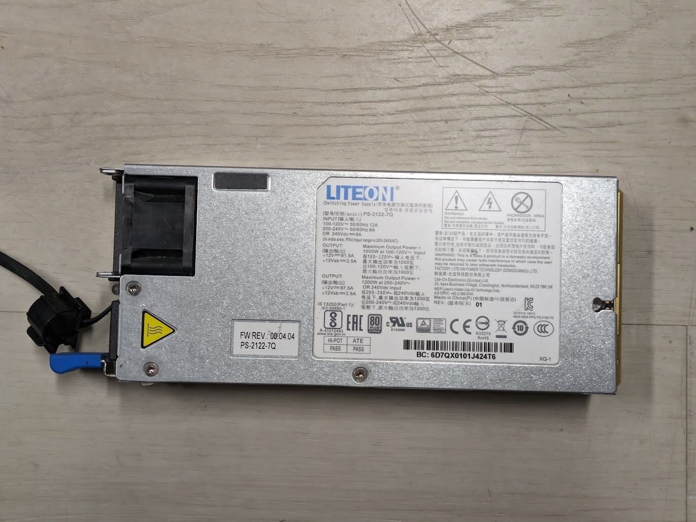 Tested LITEON Switching Power Supply PS-2122-7Q 100-120V/240V 1000W/1200W
