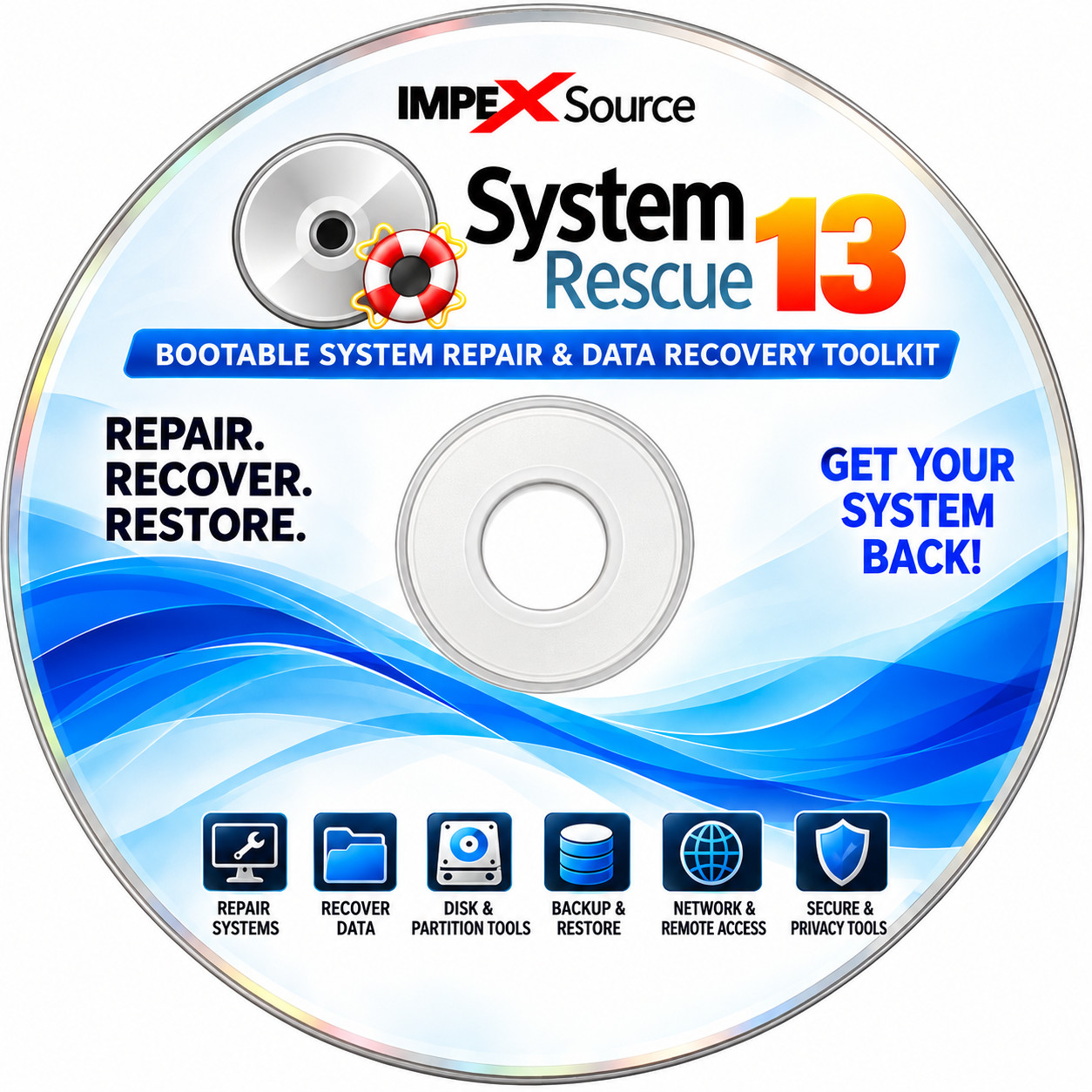 System Rescue CD PC Computer Maintenance Diagnostic Repair Data Recovery Tools