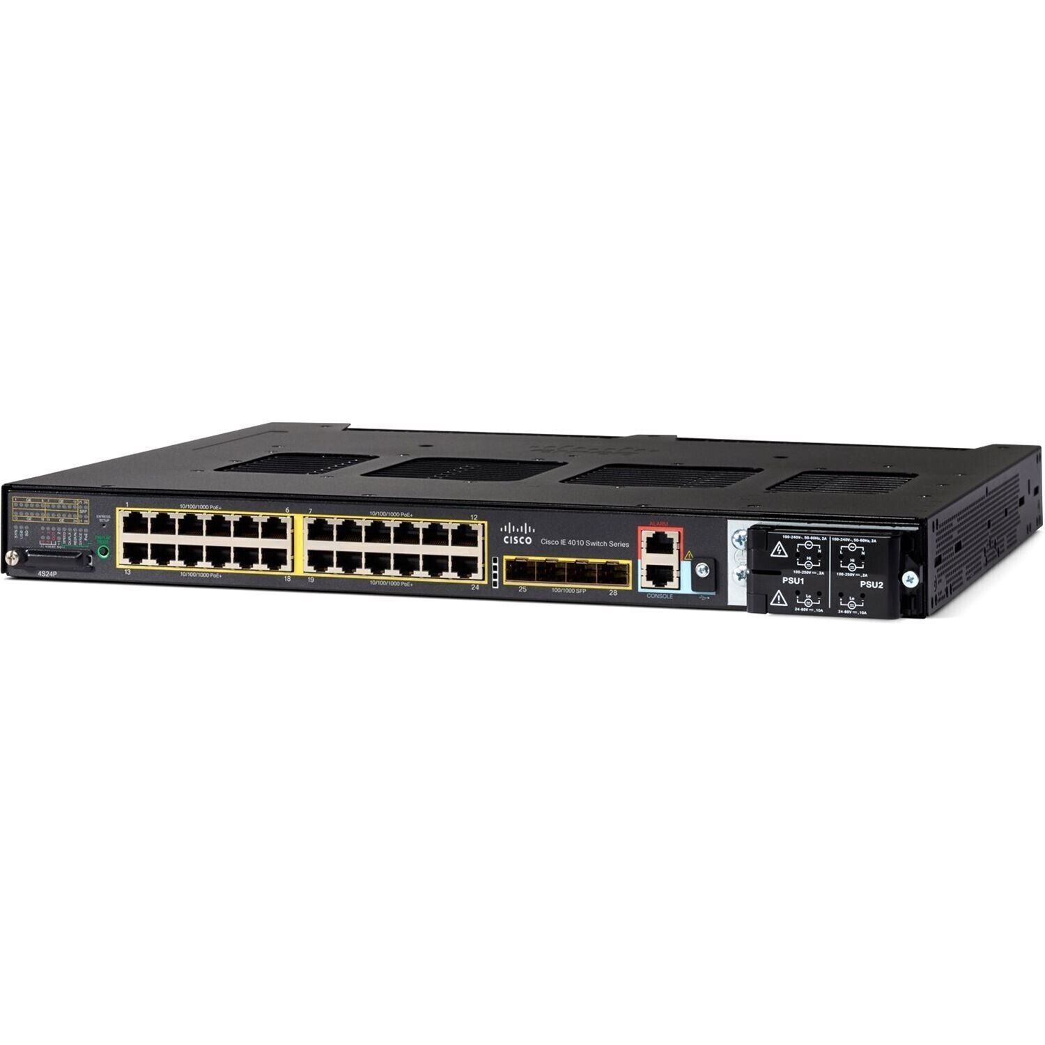 Cisco IE-4010-4S24P Industrial Ethernet Switch 24x 10/100/1000 PoE+ 4xSFP 2x PS