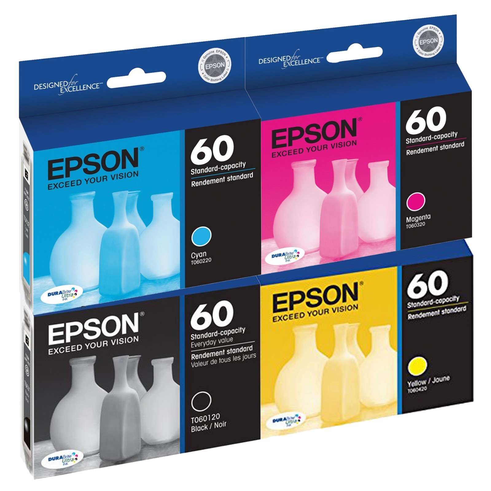 GENUINE Epson 60 Ink Cartridge 4 Pack for Stylus C68 C88 CX3800 CX3810 CX4200 