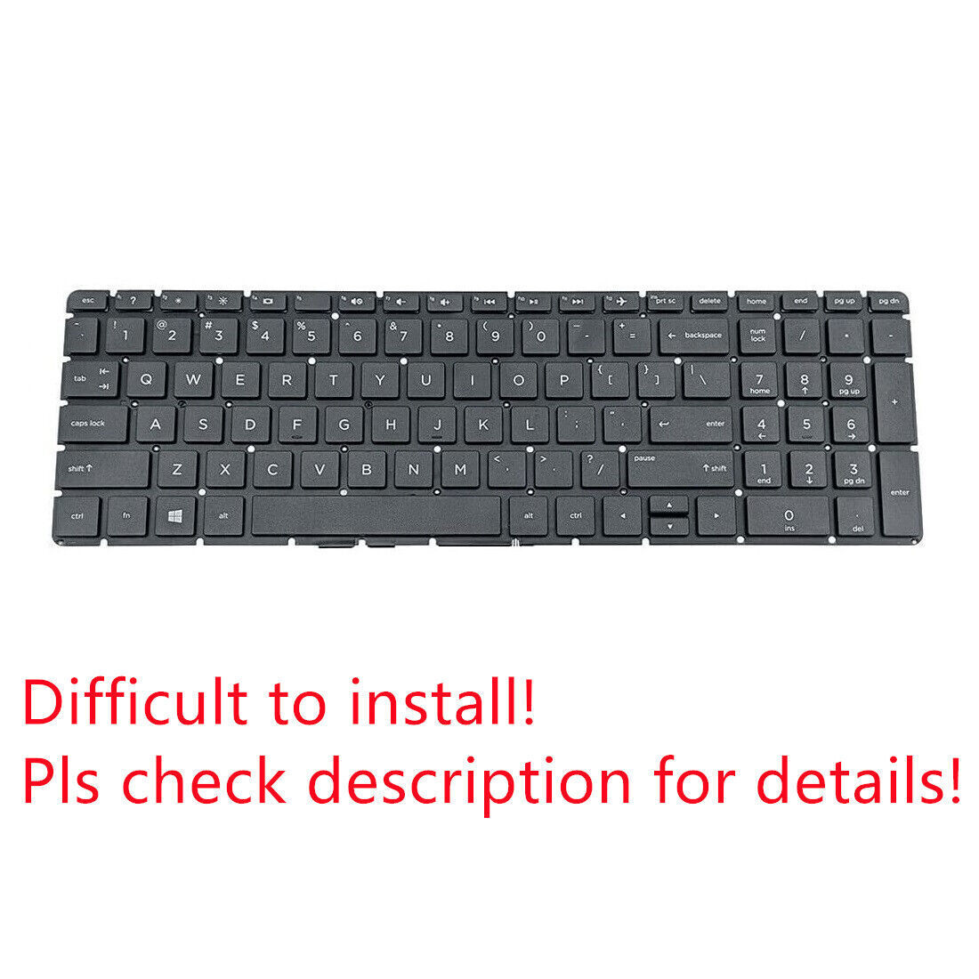 Original US Black Non-Backlit Keyboard for HP 15-dy1044nr