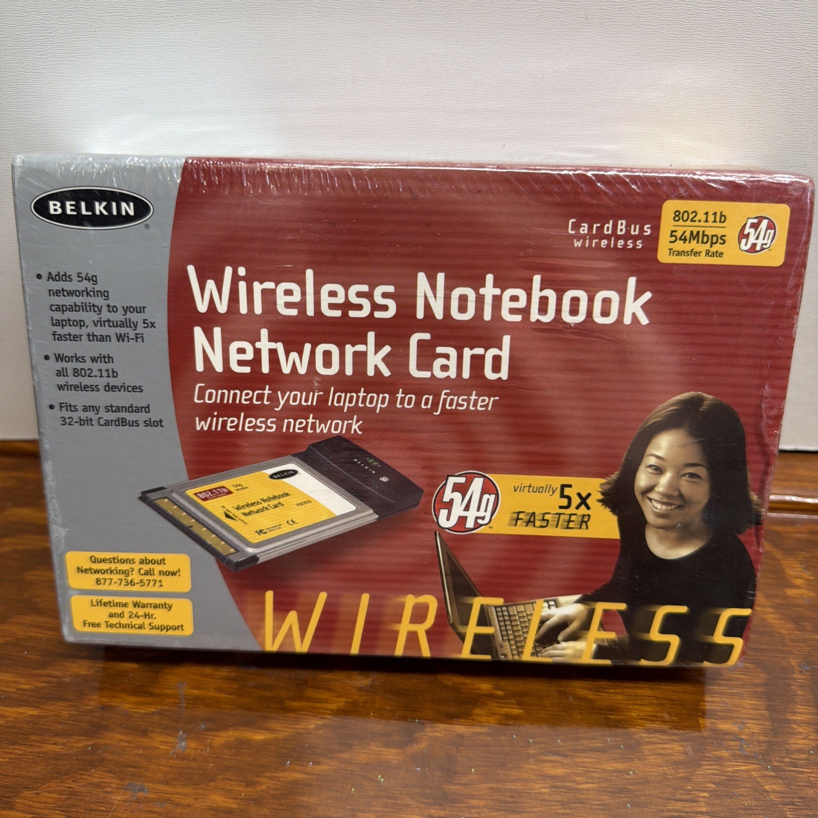 NIB Belkin Wireless CardBus Network Card F5D7010 802.11b 2.4GHz 54g 