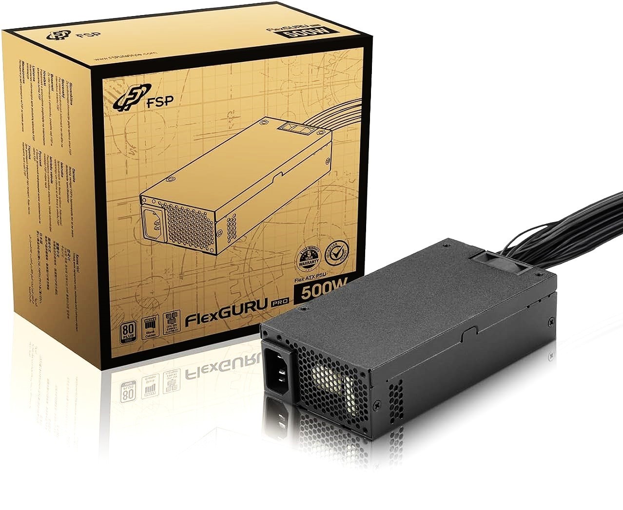 FSP FlexGURU Pro 500W Flex ATX Power Supply 80 Plus Gold Certified w/ 1U Bracket