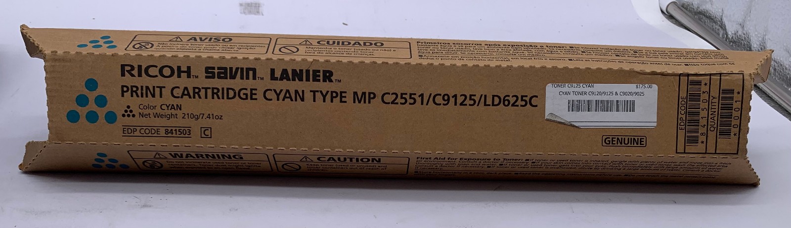 Genuine Ricoh 841503 Cyan High Yield Toner Cartridge, OEM
