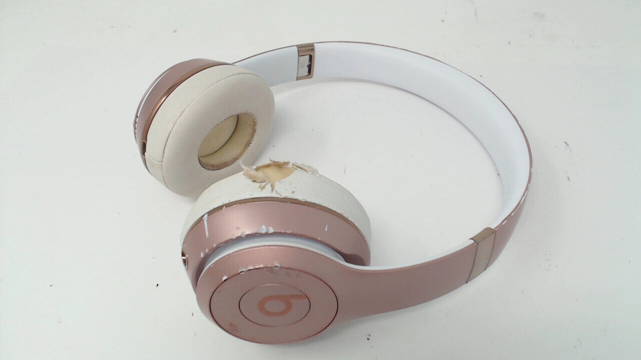 Beats Solo 3 Wireless A1796 Rose Gold Pink TORN EAR PADS/NICKED PLASTIC