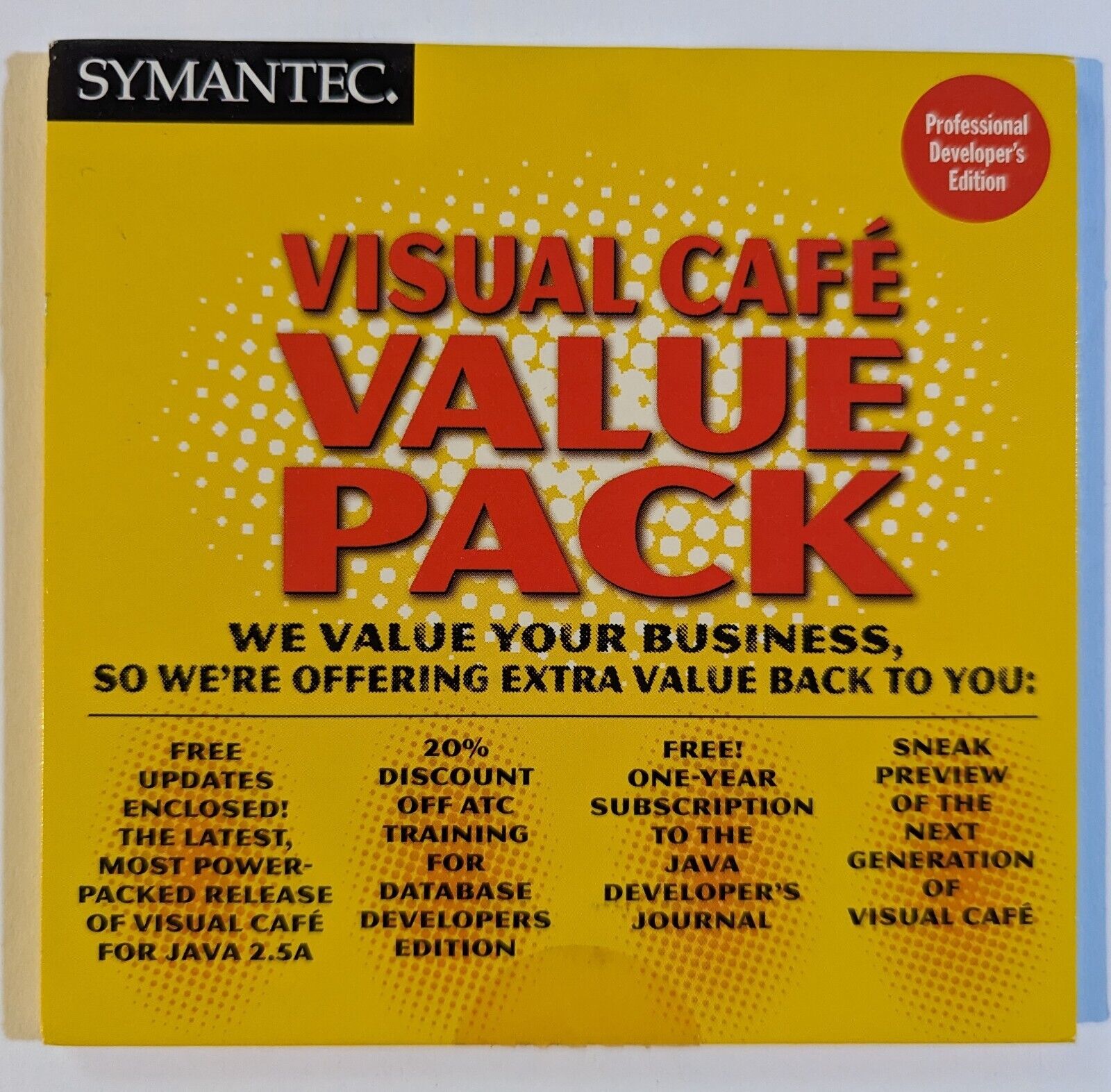 SYMANTEC Visual Cafe for Java - Value Pack for Professional Developer Ed. CD-ROM