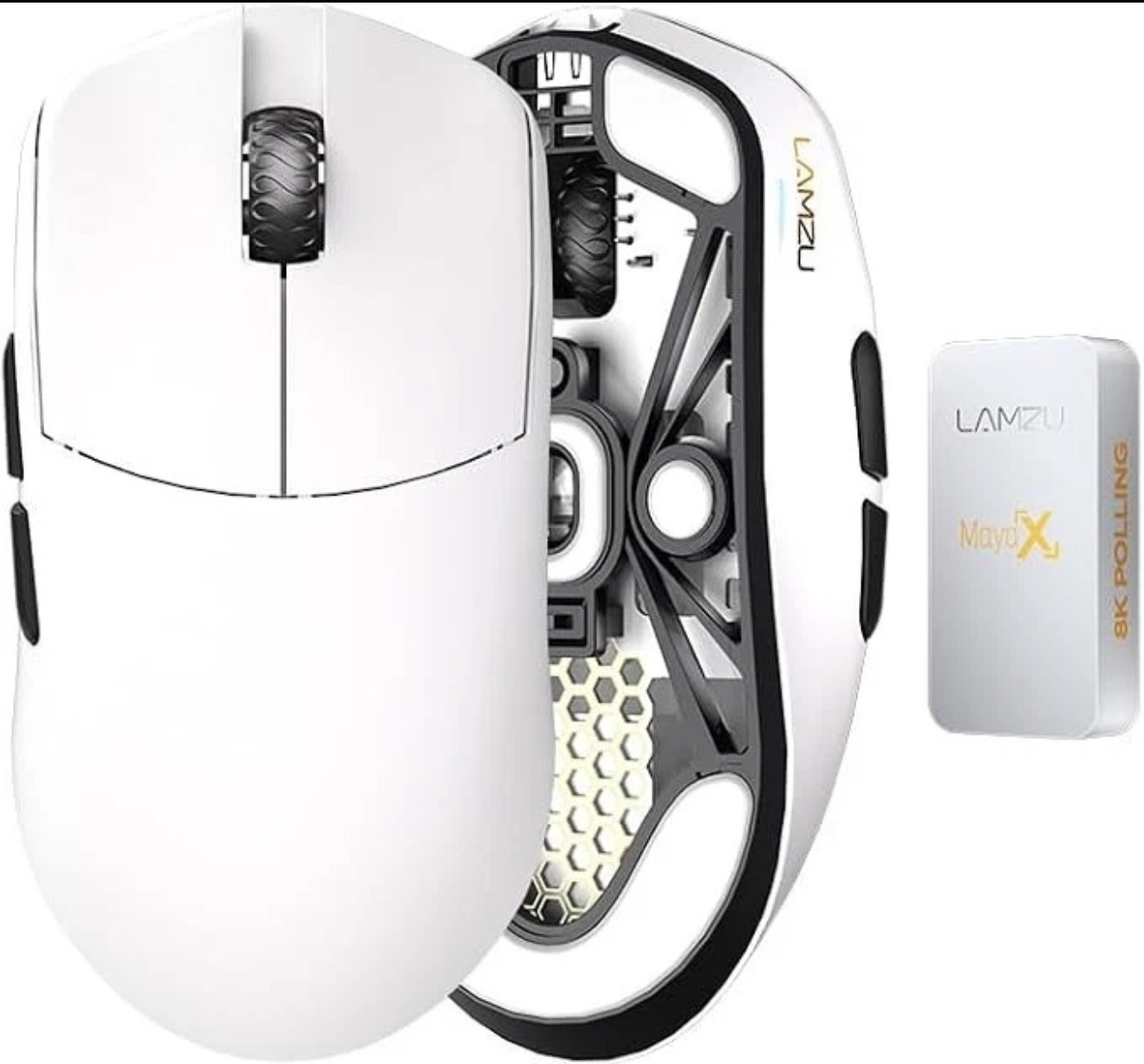 Lamzu Maya X Wireless Gaming Mouse 47G 30000 Dpi Paw3950 8K White