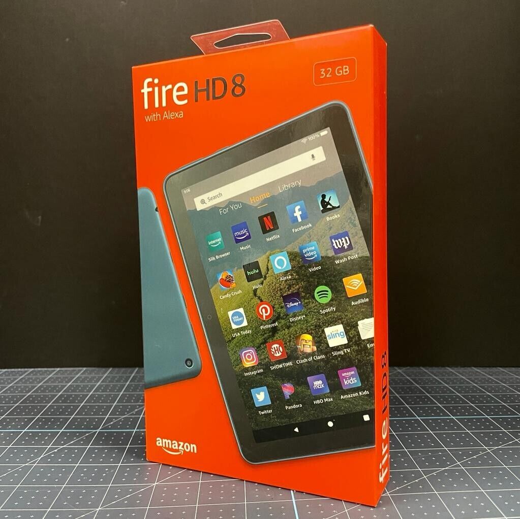 (Used) Amazon Fire HD 8 32GB Tablet  Wi-Fi Alexa 8 Inch 2020 10th Gen - BLUE
