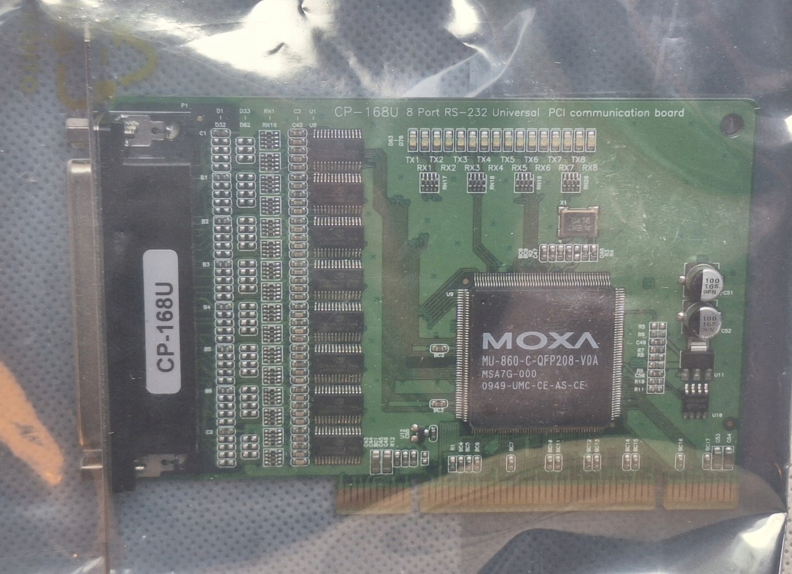Moxa CP-168U 8-Port RS-232 Serial Card Universal PCI - Board Only