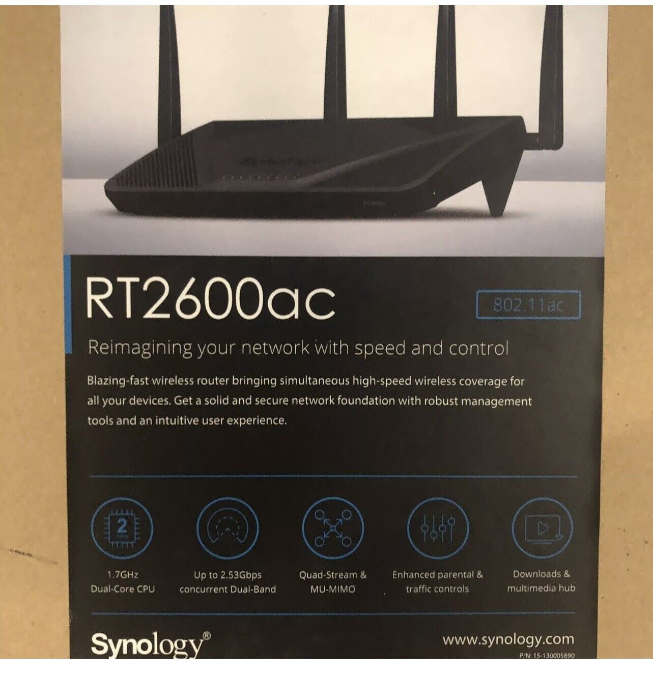 Synology RT2600AC Wi-fi AC 2600 Gigabit Wireless Router