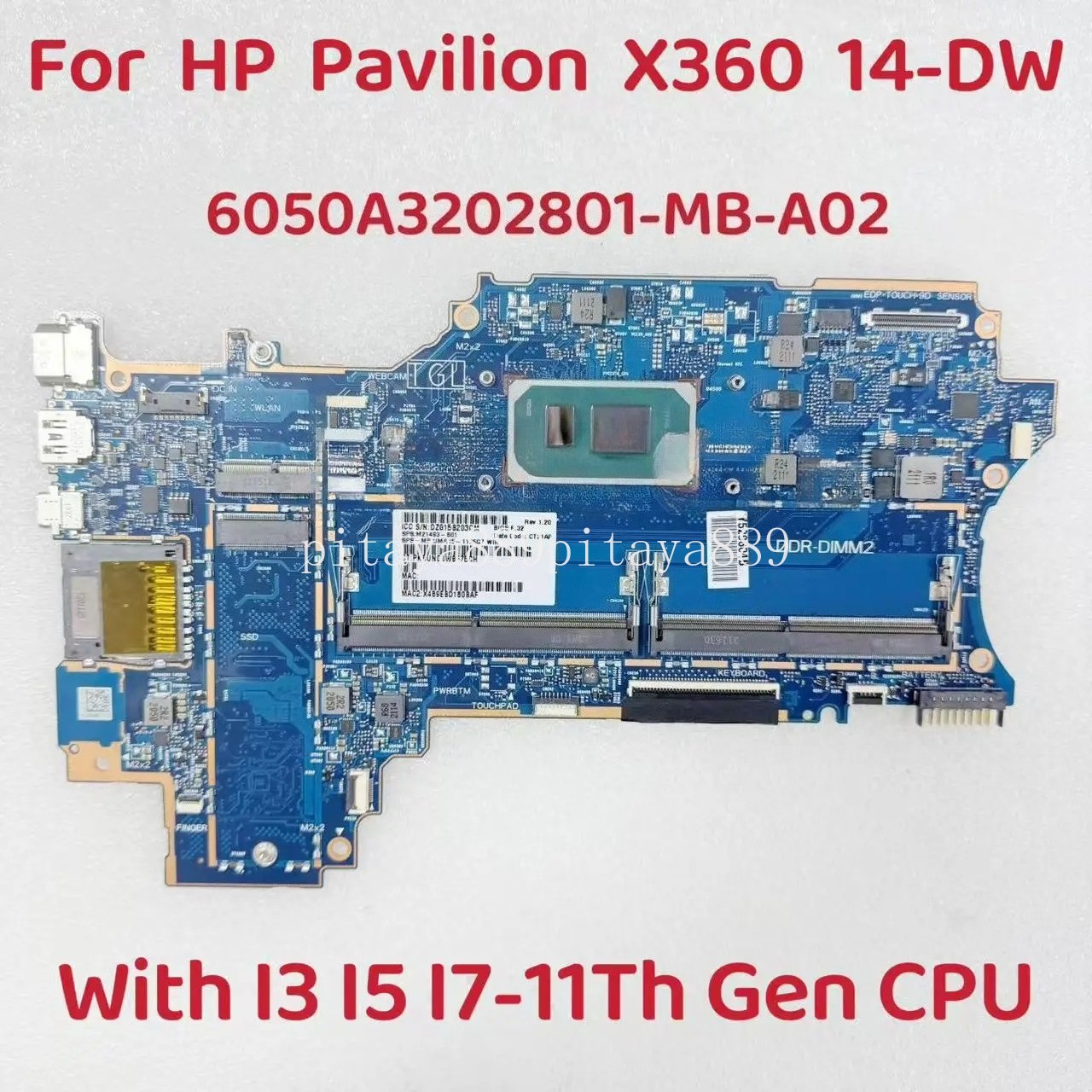 6050A3202801-MB-A02 For HP Pavilion X360 14-DW Motherboard i3 i5 i7 CPU DDR4