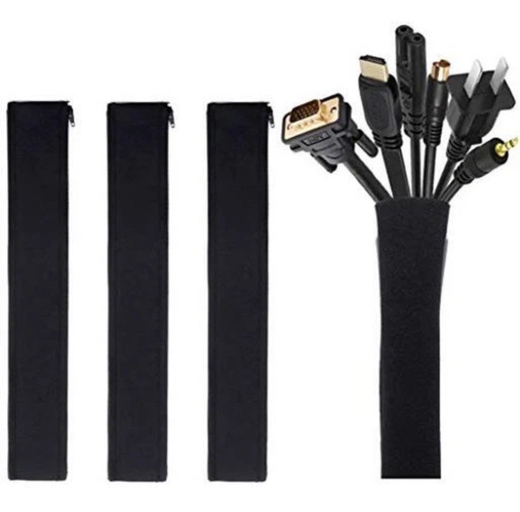 [4 Pack] Cable Management Sleeve, 19-20 Inch Cord Organizer System with JOTO