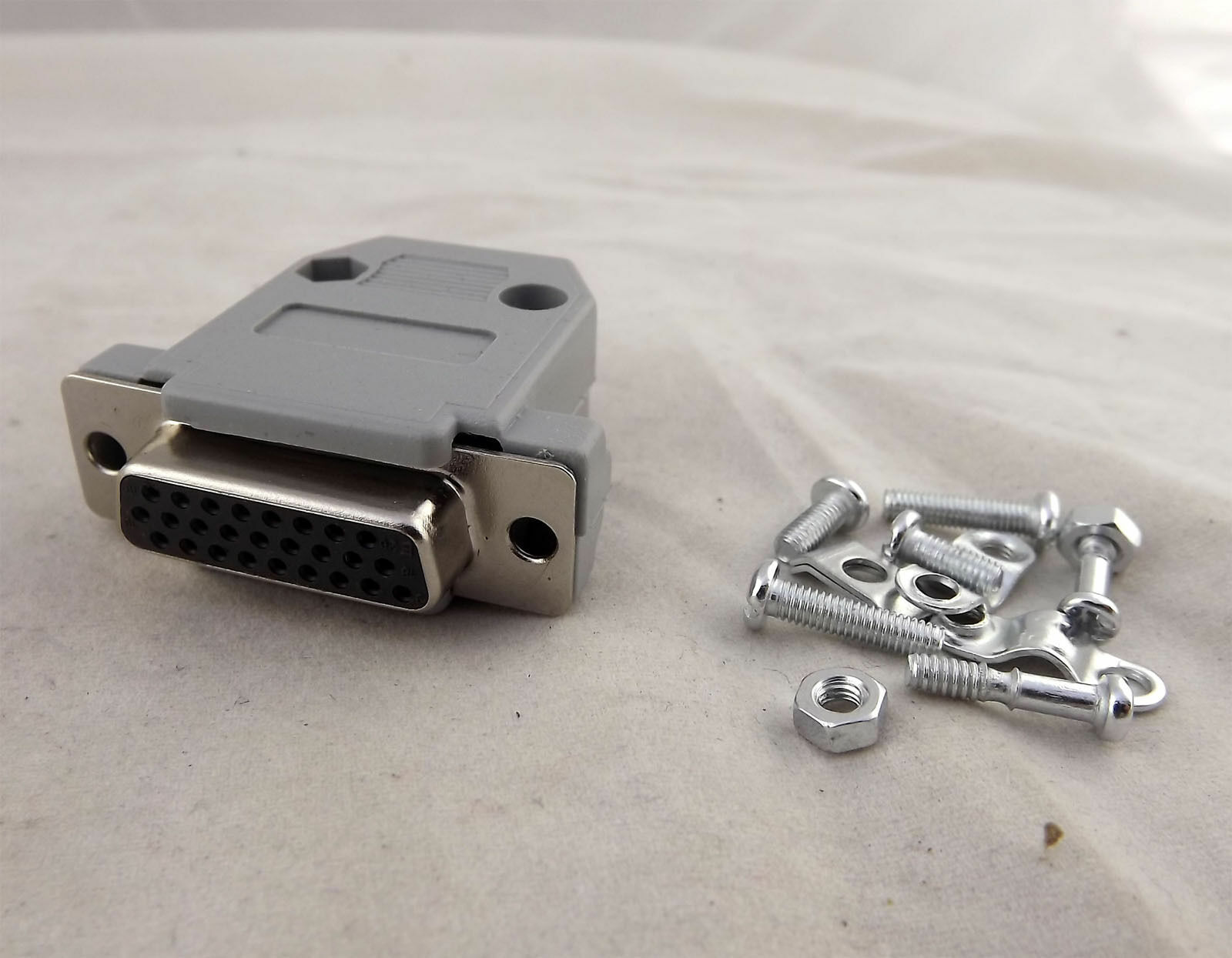 10x DB26 Female 26 Pin 3 Rows D-Sub Connector Plastic Hood Cover Backshell Gray