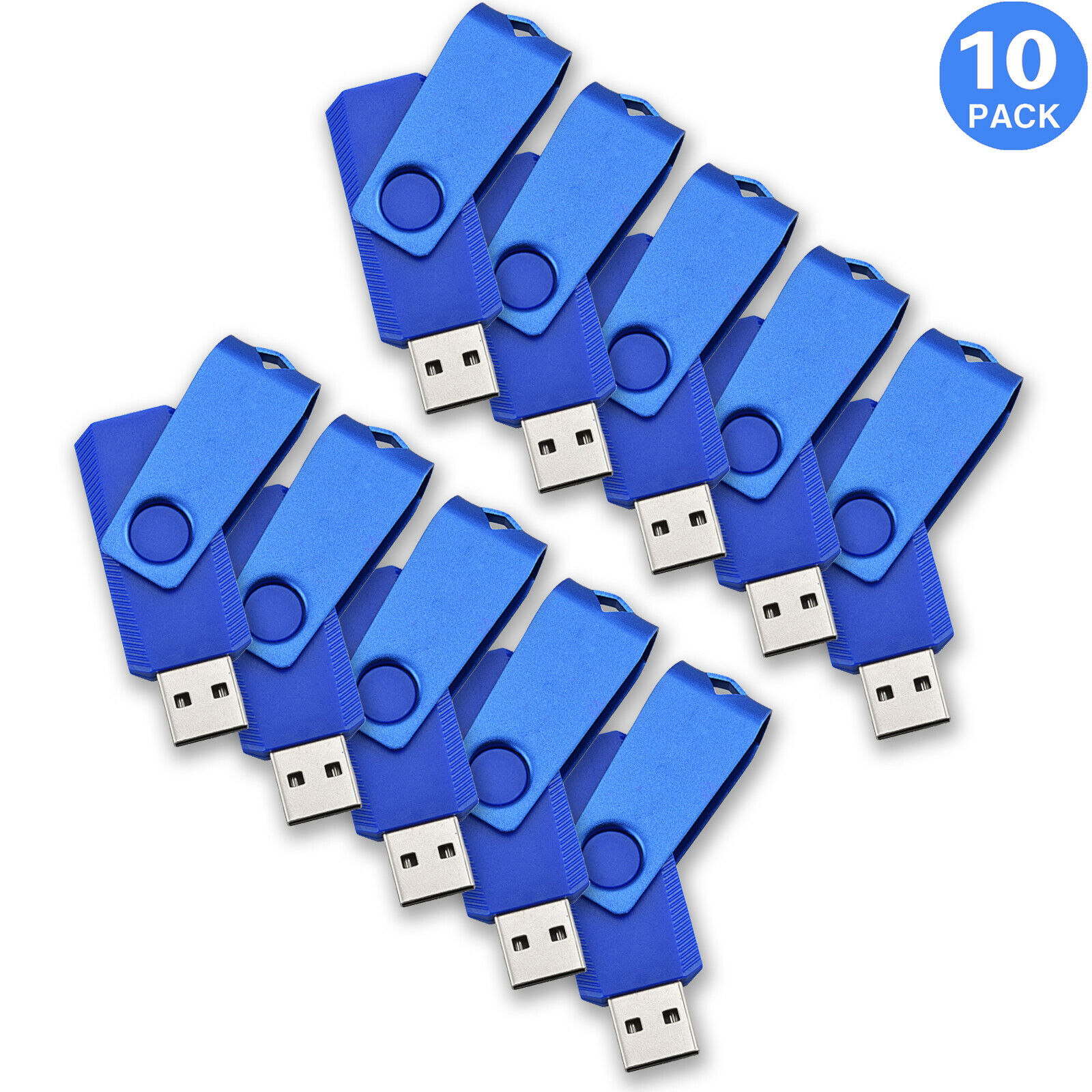 Kootion 10 Pack 8GB Metal Non-Slip USB Flash Drive Memory Stick Thumb Drive Lot 