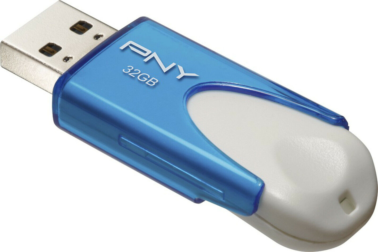 NEW PNY Attache 4 32GB USB 2.0 Flash Drive Blue/White P-FD32GATT4BW-GE thumb