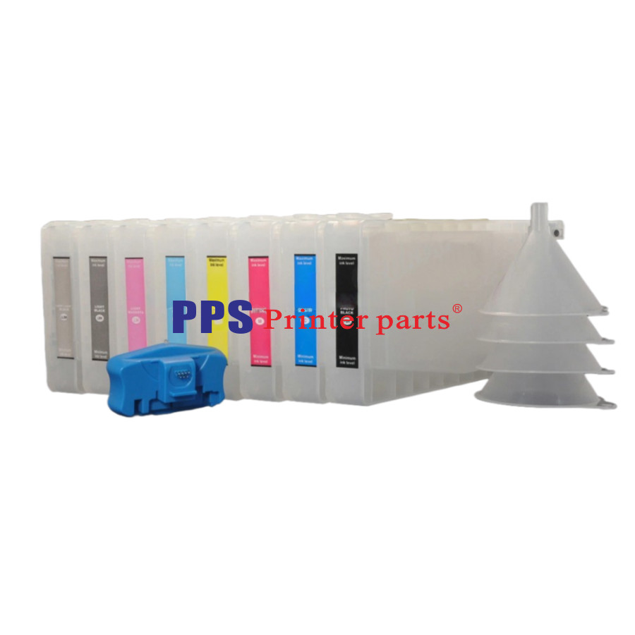 8*350 Refillable Pigment Ink Cartridge Print Resetter For Epson Stylus 9800 7800