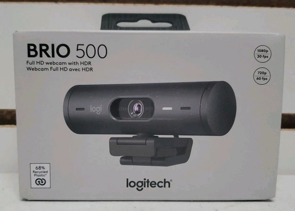 Logitech Brio 500 Full HD Webcam with Auto Light Correction,Show Mode, Dual Nois