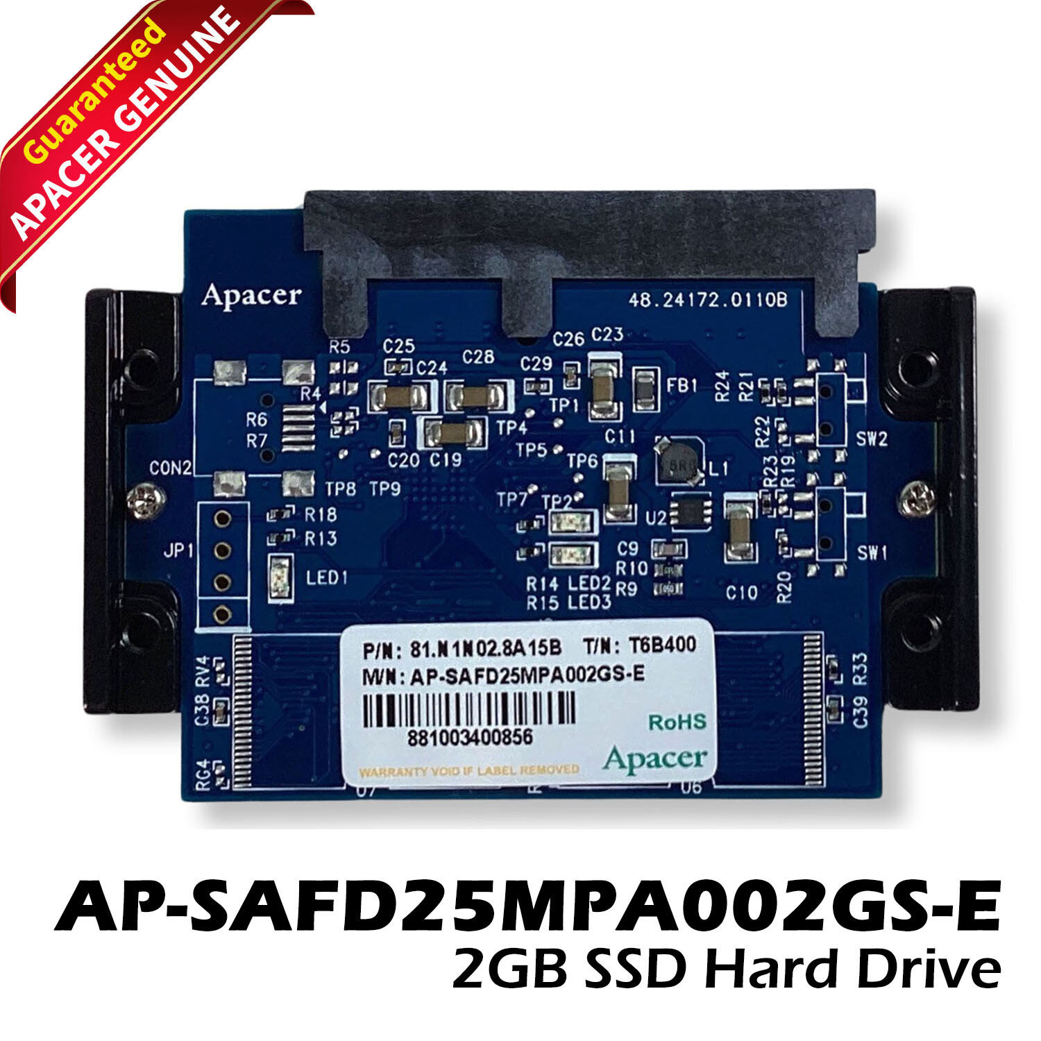 Apacer AP-SAFD25MPA002GS-E 2GB SSD 2.5 in MLC SATA Solid State Hard Drive 8PDM1