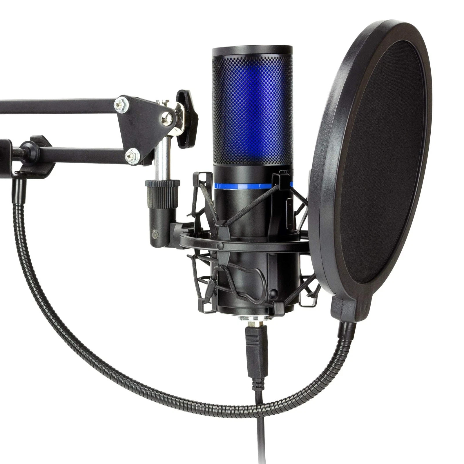 USB Microphone Cardioid, Green Screen, Shock Mount, Tripod, Scissor Mic new