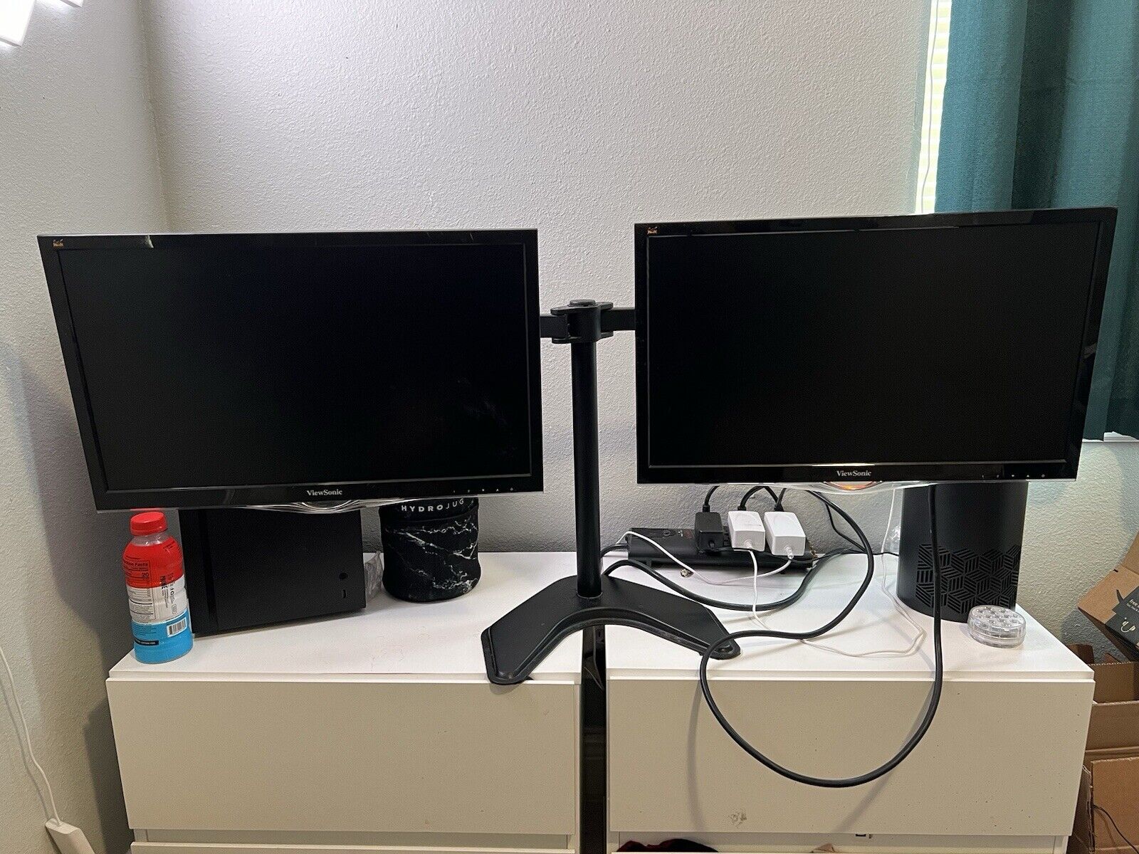 Two Viewsonic VX2252MH Monitors With Dual-Mount