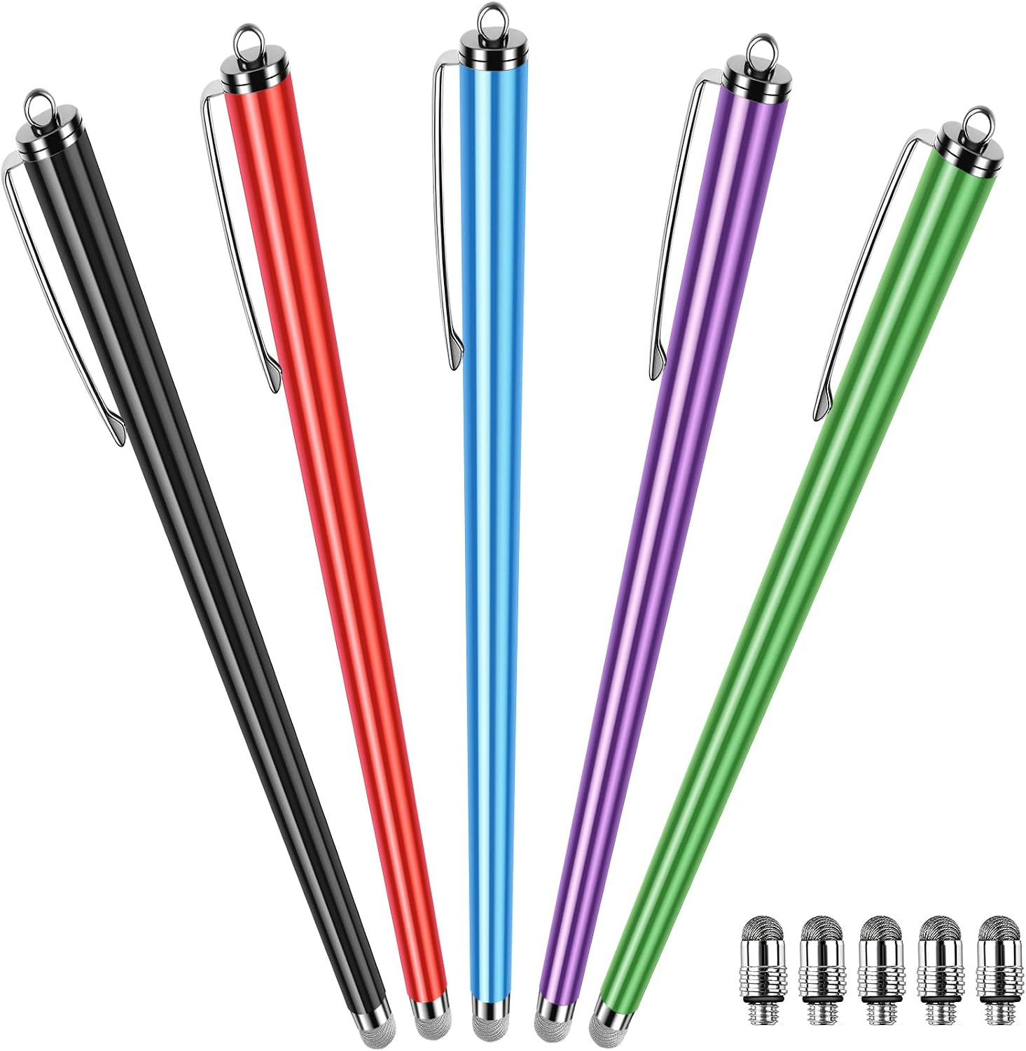 Long Stylus 5-Pack Capacitive Pen for Touchscreen, Universal Stylus Pens