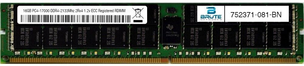 752371-081 - HP Compatible 16GB PC4-17000 DDR4-2133Mhz 2Rx4 1.2v ECC RDIMM