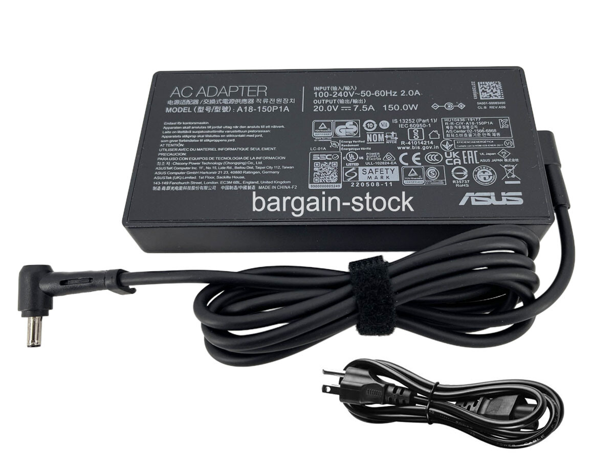 20V 7.5A 150W AC Adapter Charger For ASUS F571GT-AL254T FX571GT-BQ718T Laptop