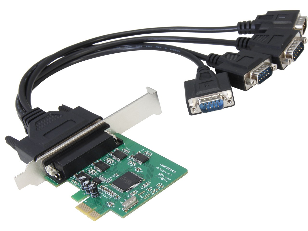 SYBA 4 Serial Ports PCI-e Controller Card, w/ Fan-out Cable, Low Profile