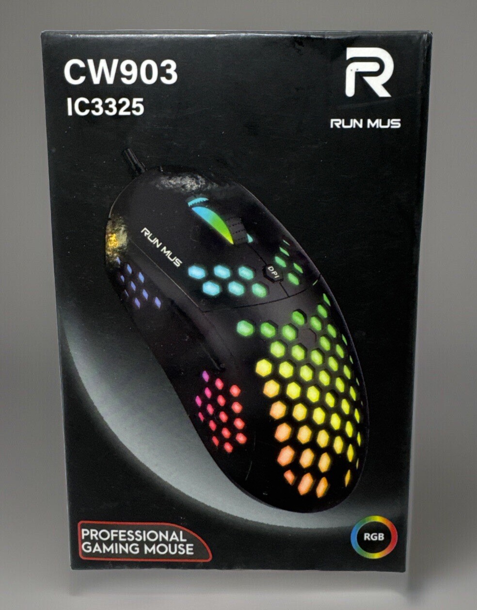 RUNMUS RGB Gaming Mouse 6 Programmable Buttons Chroma RGB Backlit  IC3325 BN16