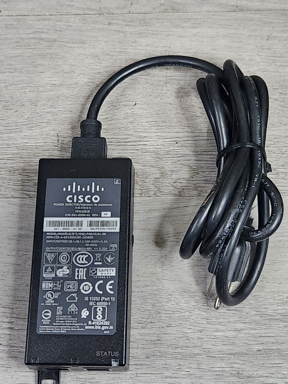 Cisco AIR-PWRINJ5 Power Injector PoE + Power Cord TESTED