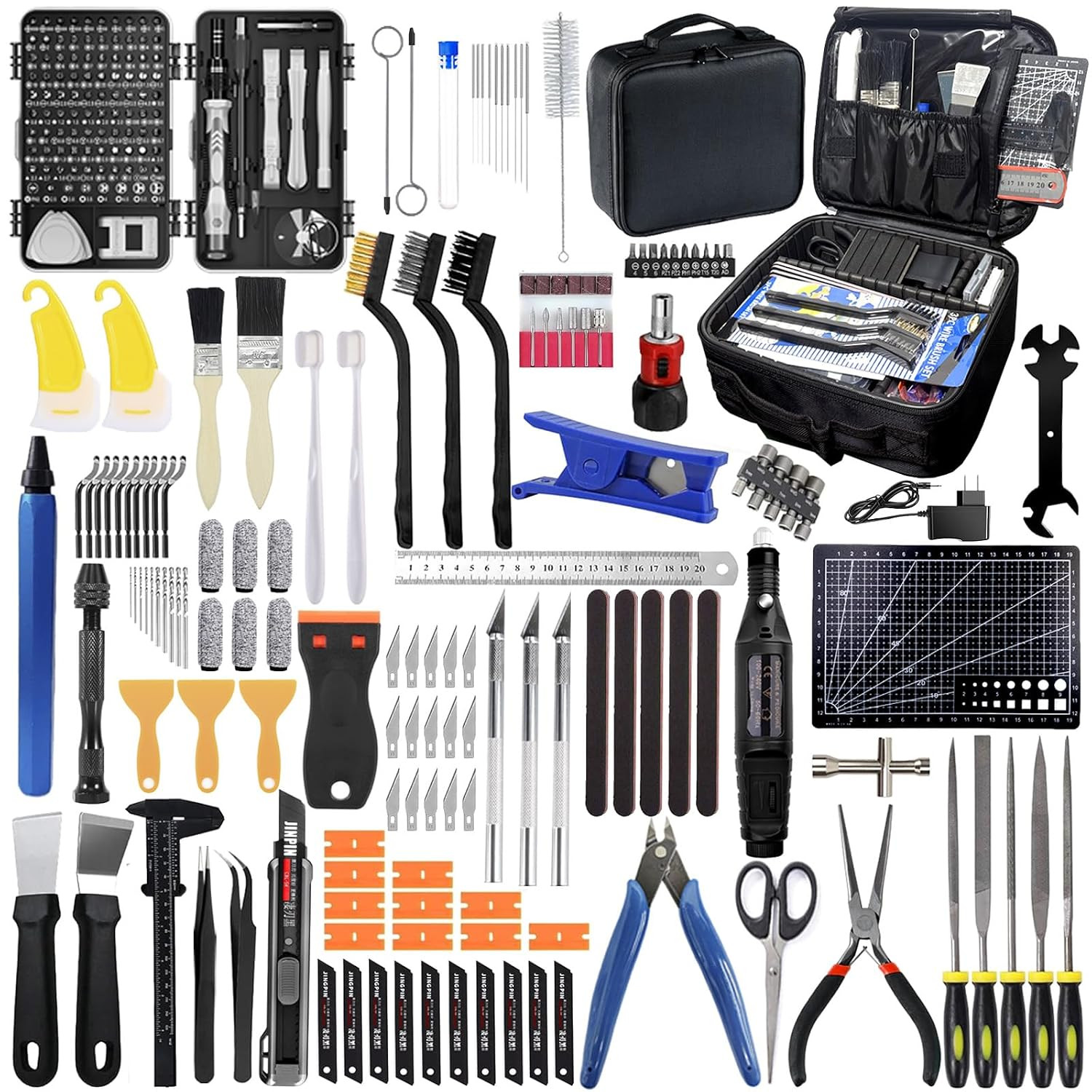262 Pcs 3D Printer Tool Set W/Bag, Nozzle Kit & Mini Electric Grinder