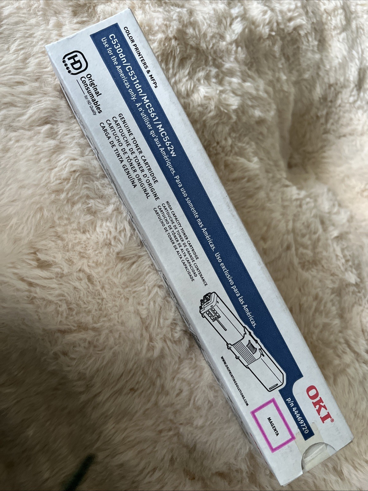 OKI Data Magenta Toner 44469720 Genuine C530dn C531dn MC561/MC562w New Ink