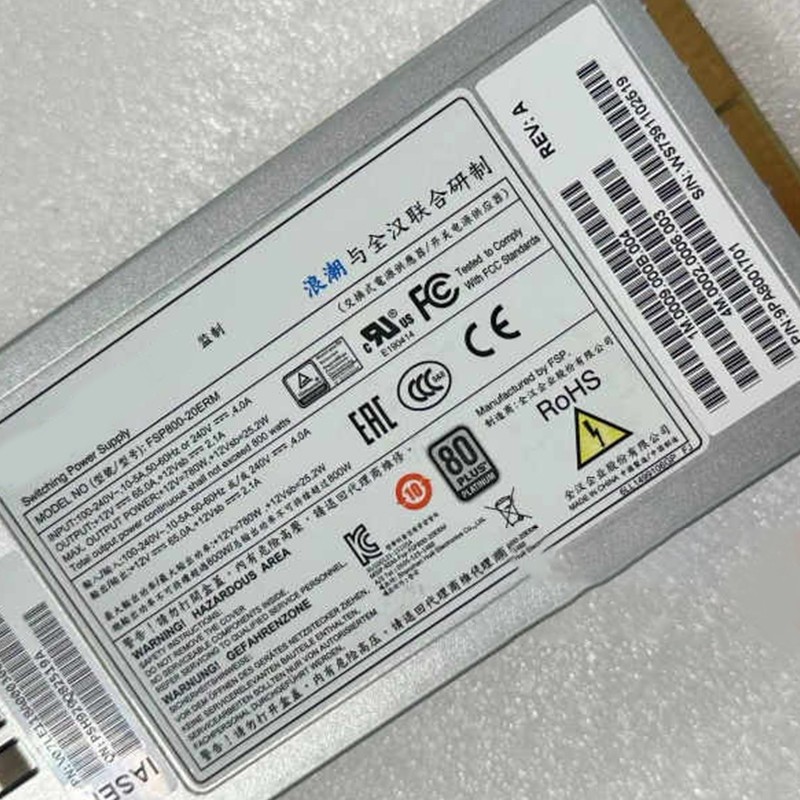 Used For INSPUR NF5460 M4 NF8480 M5 FSP800-20ERM 800W Server Power Supply Tested