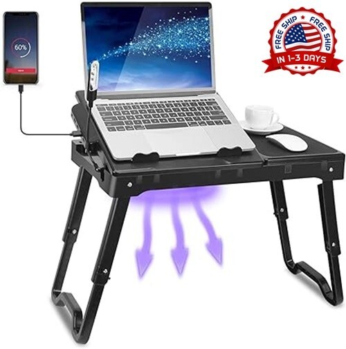 Escritorio Para Computadora Portatil Con Refrigeracion Bandeja de Cama Ajustable