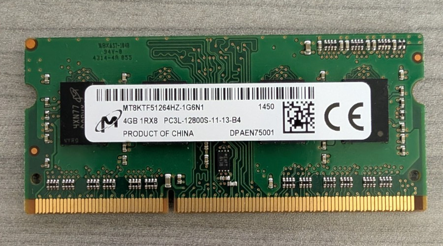 Micron 4GB DDR3L-1600 PC3L-12800S SODIMM RAM MT8KTF51264HZ-1G6N1