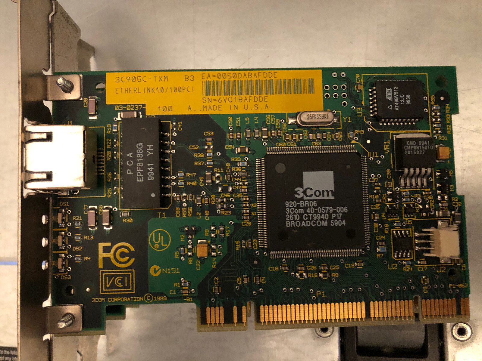 VINTAGE PCI Ethernet (LAN) Card, 3Com 3C905C 3C905C-TXM 10/100M