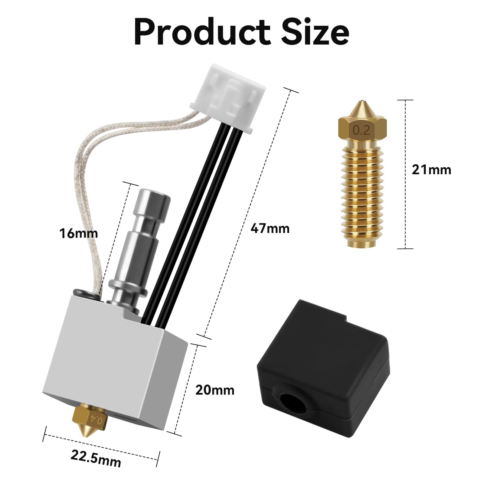 Upgrade Hotend Kit for Anycubic Kobra S1 3D Printer Brass Nozzle 0.2 0.4 0.6