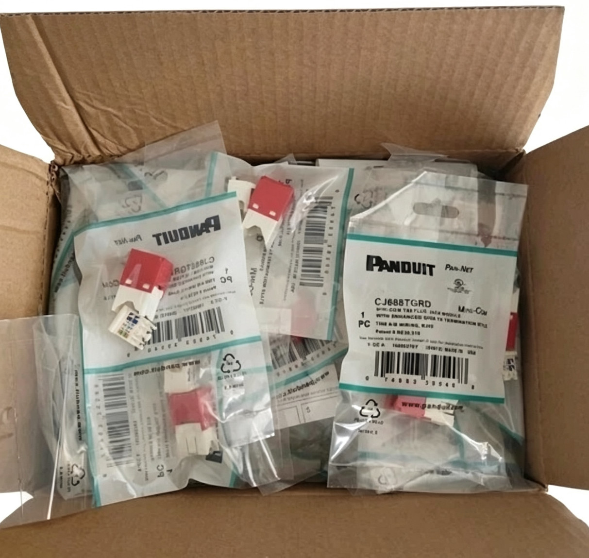 50Pcs New For Panduit CJ688TGRD Network Jack Red