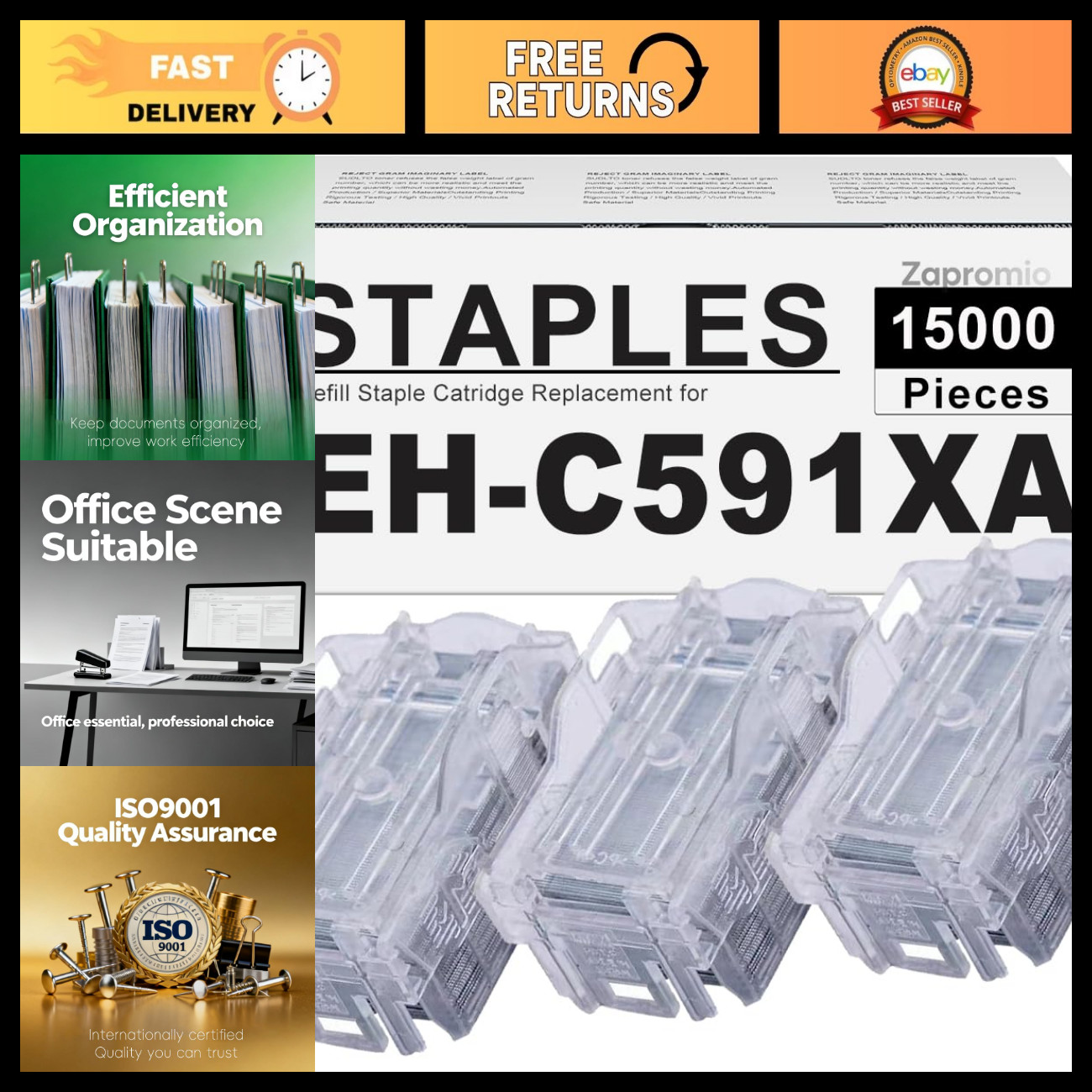 3-Pack Staple Replacement for Maxco Xerox EH-C591XA | High-Quality Staples
