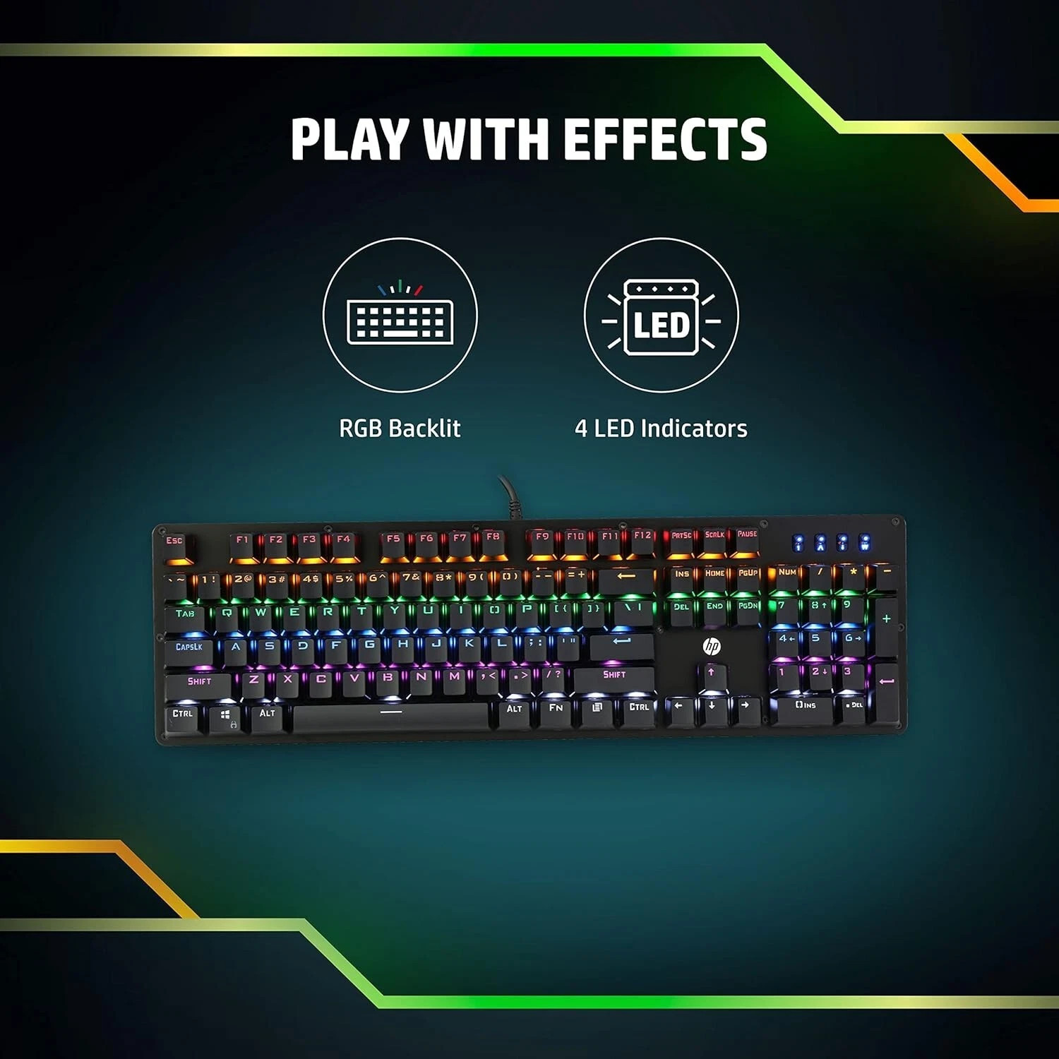 BLACK - HP GK100 MECHANICAL GAMING KEYBOARD
