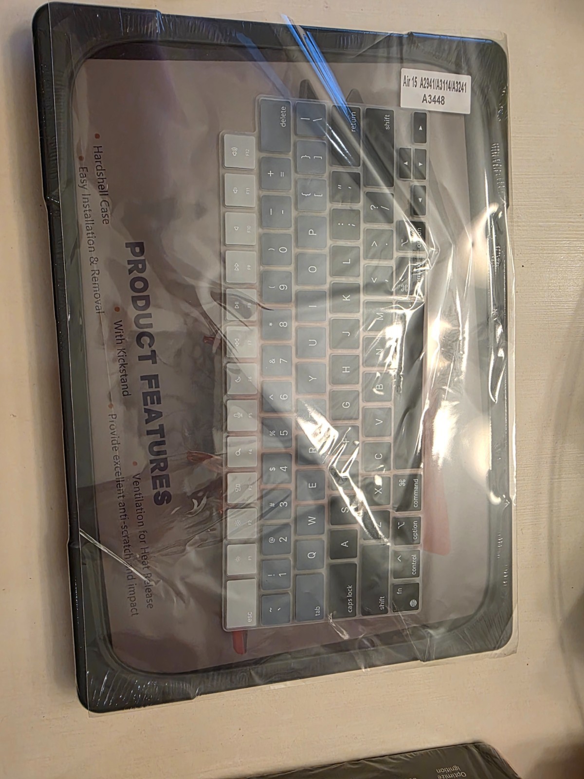 Batianda New MacBook 2023 Air 15 inch Case Release Model Hard Shell Case Key Cov